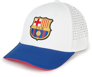 FC Barcelona - Cappellino con visiera Ufficiale White Barça, Unisex Adulto, Taglia unica