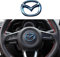 FOXZY Auto Lenkrad Logo Aufkleber für Mazda 3 6 CX-3 CX-5 CX-9, Lenkrad Zubehör Dekoration Auto-Innenzubehör,C Blue