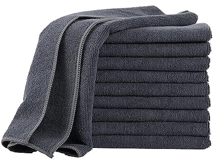 Devior Mikrofasertücher 40x40 cm 10er Set Anthrazit | Auto Putztuch streifenfrei, Reinigungstücher saugstark, Microfasertuch Putzen, Putztücher Küche, Fenstertuch Hochglanz, Fusselfreie Staubtücher
