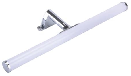 BARCELONA LED Badleuchte Tubular Opal 6W 540lm IP44 40cm | Neutralweiß 4000K, Opaldiffusor, Chromoptik, Flexible Befestigung, Modernes Design