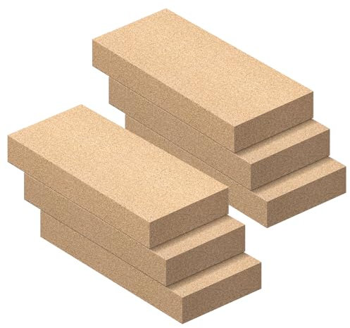 6 x Schamottsteine, Größe 22,9 x 11,4 x 3,8 cm, Holzofenziegel, Schamottsteine, Kaminziegel, Schamottsteine für Kamin, Holzofen.