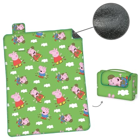 Herding Picknick-Decke Peppa Pig, 125 x 160 cm, Oberseite 100% Polyester, Füllung Polyurethan, Unterseite Polyethylen-Vinylacetat