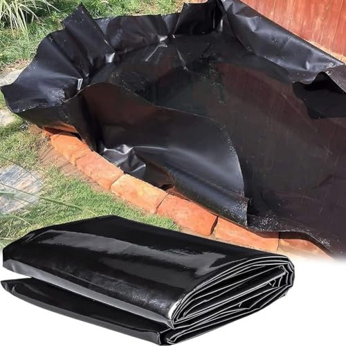 MISKYN Teichfolie,Gartenteich Teichplane,Große Fischteichfolie,Schwarze Folie Garten,Teichfolie 3X3m,Baufolie Extra Stark,Für Fischteiche,Brunnen,Wassergarten Und Wasserfall,3 * 4m