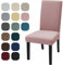 YSTELLAA Coprisedie Con Schienale 2 Pezzi, Coprisedia Elasticizzati Universal, Jacquard Fodere Sedie Soggiornoi, Fodera Sedia Antigraffio, Copertura Sedia Lavabile, Super Morbido, Rosa Grigio