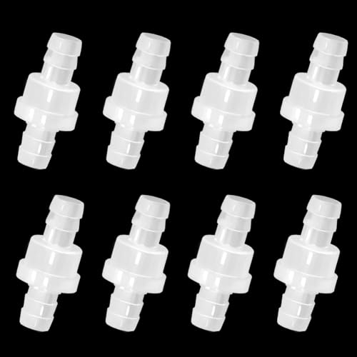 ANPTGHT Einweg-Rückschlagventil, 8 mm, Schlauchstutzen, Ozonwiderstand, Kunststoffventil für Wasser, Heizstoff, Öl, Gas, Luft (8 Stück)