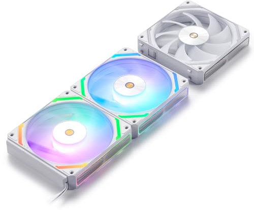 LTC CF-121D 120mm PC Case Fan, Daisy-Chain Connection, 5V 3Pin ARGB Lighting, 4 Pin PWM Case Fan, for Radiator/Computer Case Cooling, 120x120x25mm, 3 Pack, White