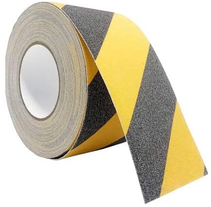 Helmer safety Anti-Slip Tape black/yellow waterproof rubber heavy-duty Grit 80 self-adhesive high-grip non-slip adhesive PVC warning tape for floor and stairs steps indoor and outdoor