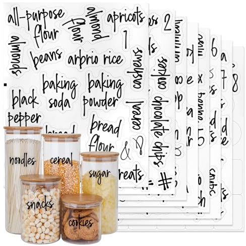 Aixoom Pantry Labels, 170 PCS Kitchen Storage Labels for Containers, Food Storage Jar Spice Bottle, Personalized Touch, Organization and Identification