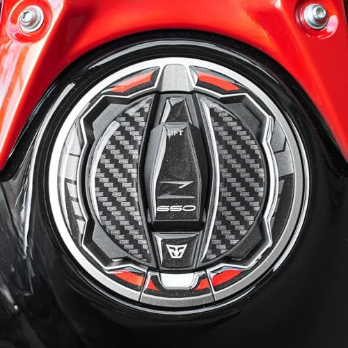 Resin Bike Aufkleber Motorrad Kompatibel Mit Kawasaki Z650 2024 Red/Ebony. Schutz Motorrad Tankdeckelschutz vor Stößen und Kratzern. Aufklebersatz 3D-Harzklebstoff - Stickers Made in Italy