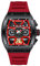 TYBERLEY GUANQIN 16197 Herren Automatik Mechanische Uhr Tonneau Edelstahlgehäuse Synthetischer Saphir Gummi Srap Wasserdicht Multifunktionale Sportuhren, rot