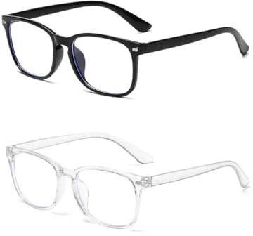 LAWALEISHE 2Pcs Blue Light Glasses, Anti Blue Light Blocking Glasses Fake-Glasses for Gaming, Working, Women, Men