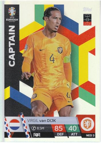 Topps Match Attax 2024 Virgil Van Dijk Niederlande Kapitän Glitzer Karte NED 3