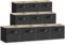 Lifewit 10 Stück Aufbewahrungsbox Stoff, Faltbare aufbewahrungsbox, 26 x 26 x 28 cm Aufbewahrung Ordnungsboxen aus Vliesstoff mit Griff für Kisten Kallax Boxen Regal, Schwarz