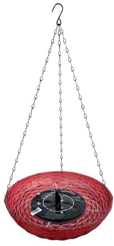 JIEBWCHA Ciotola d'acqua per uccelli, fontana da appendere per uccelli - Vasca per uccelli da balcone con pompa a fontana solare, gorgogliatore per uccelli per decorazione esterna