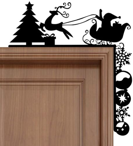 Generisch Metal Christmas Door Mount, Decoration for Door Frames, Silhouette Design, Indoor/Outdoor, Living Room/Bedroom