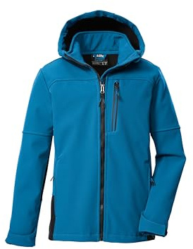 killtec Jungen Softshelljacke mit Kapuze KOW 226 BYS SFTSHLL JCKT, azur, 164, 43515-000