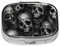 Pillendose mit Totenkopf-Muster, Reise-Pillendose, klein, quadratisch, Medikamentenbox für Geldbörse und Taschengeschenke, Schwarz