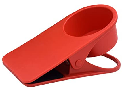 Mikikit Portabicchieri Clip per Bottiglie per Ufficio e Casa Rosso