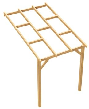 Wood&Play - Carport Überdachung oder Terrassenüberdachung, Einzelcarport aus Holz mit Dacheindeckung, Abstellplatz Holz Pavillon, Freistehend - aus langlebigem Kiefernholz - 300x187 cm