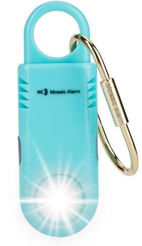 135 dB wiederaufladbarer Personalalarm mit ultraheller Taschenlampe. Rutschfester Schlüsselanhänger-Notfallsirene für Frauen & Kinder. SOS-Sirene & Bärenabwehr-Alarm beim Wandern Aqua