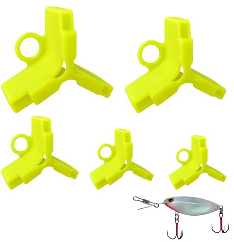 ZenithQuest 100 Pcs Fishing Treble Hook Covers, Size 5 Green Plastic Hook Safety Cap Bonnets, Universal Fit Protector for Freshwater Fishing, Terminal Tackle Accessory for Storage & Transport