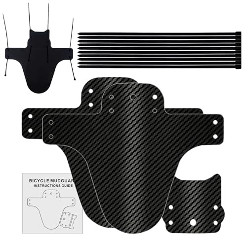 Kanoauo Mountainbike Schutz,Carbonfaser Spritzschutz mit verdickter und verstärkter Schutzfunktion,Vorderes und hinteres Mountainbike Schutzblech - für Rennsport, urbanes Gelände, Trail, Straße,