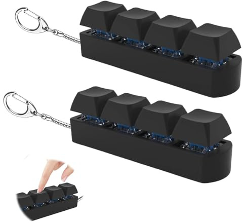 AYZDJ 2 Piezas Juguete Fidget de Teclado, Gadget sensorial antiestrés con Botones de Clic, Llavero portátil, Accesorio Relajante para ansiedad, Ideal para Oficina, hogar y Uso Diario