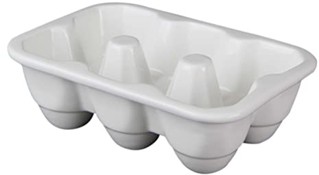 GAROZATION Boîte à Œufs en Porcelaine 6 Compartiments Rangement Compact Antichoc pour Réfrigérateur Conçue pour Œufs Crus et Mini-Amuse-Gueules Cuisine et Pâtisserie