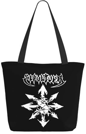 Dovubccd Damen Sepult*urá Brazil Metal Band Tasche Für Den Täglichen Pendelverkehr Große Shopper-tasche