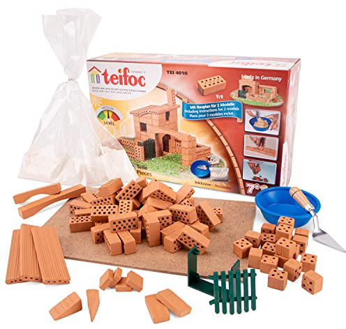 Teifoc TEI 4010 Steinbaukasten - Finca, Bastelset Kinder ab 6 Jahre, Kreativspielzeug für Kinder ab 6 Jahren, Bausatz Basteln für Mädchen und Jungen, Montessori Spielzeug