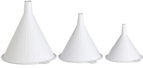KitchenCraft Trichter für Lebensmittel (3er-Set), aus Kunststoff - Farbe: Weiß, 3 Größen