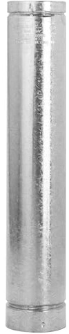 Selkirk 4 Diameter Round Type B Gas Chimney Vent Pipe, 60 Double Wall Metal Exhaust for Stove, Furnace, Fireplace, Water Heater, Silver, 104060