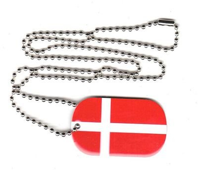 Dog Tag Dänemark Erkennungsmarke 30 x 50 mm Fahne Flagge