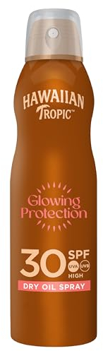 Hawaiian Tropic - Protective Bruma Aceite Seco SPF 30 - Protección Alta - Bronceador en Spray - Sabor Exótico de Coco y Mango. Formato Bruma: 180 ml