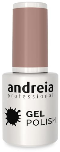 Andreia Semi-Permanent Nail Gel Polish for UV/LED Lamp - Intense Shine and 4 weeks Lasting Manicure Nail Gel Varnish - Colour 221 Greige Nude - Soft Shades 10.5 ml