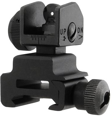 UTG Unisex – Erwachsene Model 4/15 Flip Up Rear Sight Visier, Schwarz, one Size