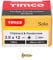 TIMCO PZ1 CSK ZYP Solo Woodscrew - 3.0 x 12 - Gold - Box of 200