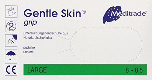 Meditrade 1221GRIP-L-sanfter Hautgriff Einweghandschuh, Größe L, Packung von 100