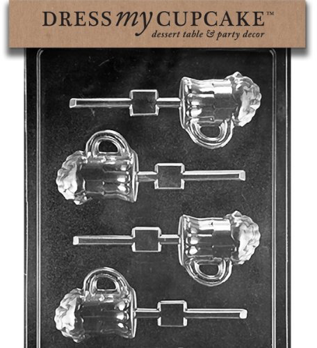 Dress My Cupcake Chocolate Candy Mold, Beer Mug Lollipop