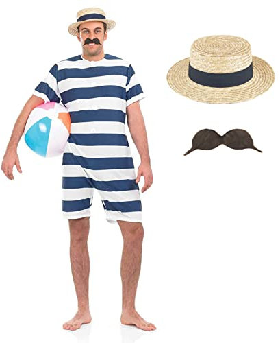 Fun Shack Costume Da Bagno Vittoriano Uomo - Costumi Carnevale, Abbigliamento Storico per Halloween, Compleanni e Party, M