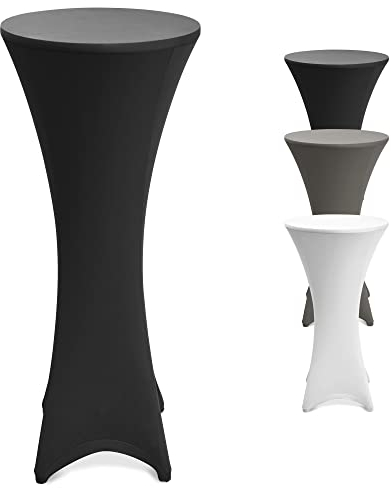 Beautissu Stretch Stehtisch Husse Stella für Bistrotisch Ø 60-65 cm Elegante Stretch-Husse Schwarz als Tisch-Überzug in div. Farben & Größen