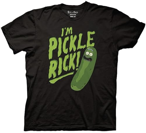 Ripple Junction Men's Rick and Morty I'm Pickle Rick T-Shirt Large Black