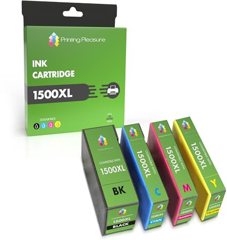 4 Tintenpatronen kompatibel zu PGI-1500XL für Canon Maxify MB2000 MB2050 MB2300 MB2350 - Schwarz/Cyan/Magenta/Gelb, hohe Kapazität