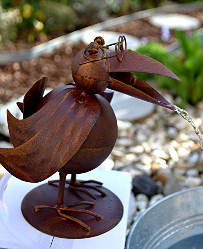 Maison en France Wasserspeier -Höhe 25 cm- lustiger Stabiler Wasserspeier mit Pumpe für den Teich, stabile Ausführung, Metall