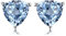 JewelryPalace Triangelschliff 1.9ct Natur Himmel Blau Topaz Birthstone Ohrstecker Silber 925 Damen, Schmuck Set, Ohrringe Silber Edelstein Mädchen, Ohrstecker Silber Klein mit Stein Frauen Geschenk