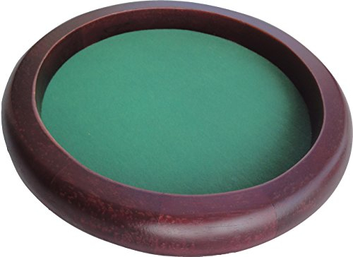 Würfelteller Holz braun rund 35cm.grün Filz