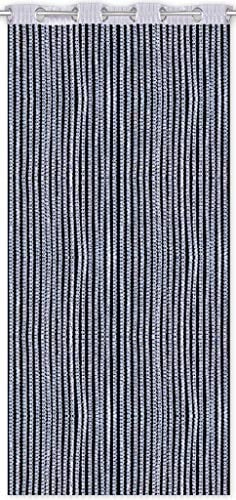 Arsvita Fadenvorhang Lurex-Optik Fadengardine Türvorhang mit Ösen, Trendige Dekoration in vielen verschiedenen Ausführungen erhältlich (140x250 cm/Silber - Silber metallic)