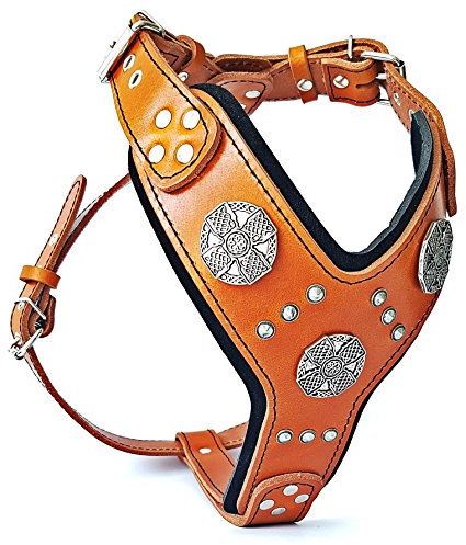 Bestia |Maximus| Leder Brustgeschirr für große Hunde. Bis 145 cm Brustumfang. 100% Leder. Handgefertigt. Top Qualität