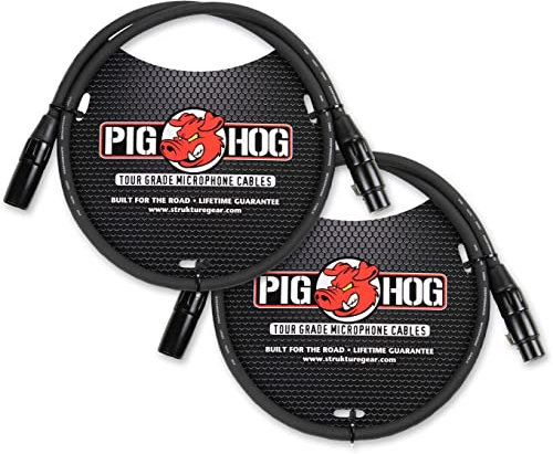 Pig Hog PHM3 8mm Tour Grade Mic Cable, XLR 3ft - 2-pack, Speaker