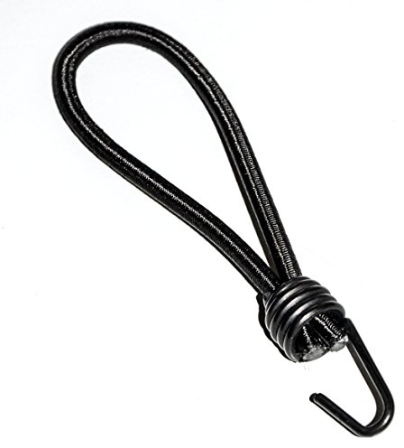 25 St. Expanderschlingen 130 mm schwarz mit Spiralhaken für Werbeplanen, PVC-Banner, PVC-Planen, Bauzaunplanen, Gerüstbanner | Spanngummi mit Haken